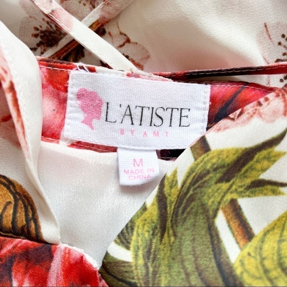 L’ATISTE Halter Back Floral Maxi Dress Size Medium in Pastel Floral Print - Picture 13 of 14